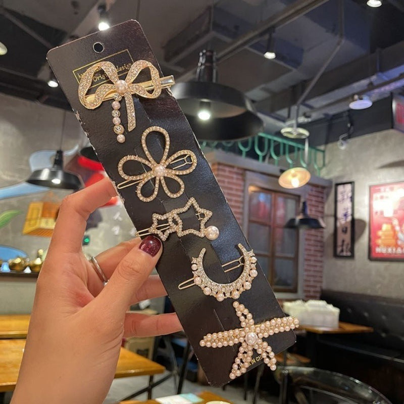 Flower 8 Barrettes Cute Pentagram Clip