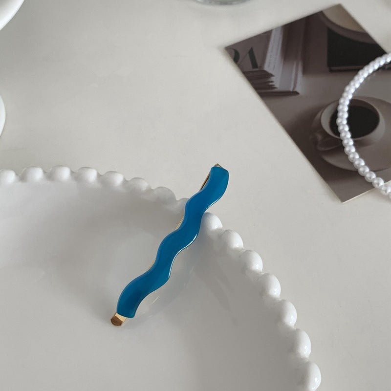 French Simple Vintage Resin Wave Hair Clip Acrylic