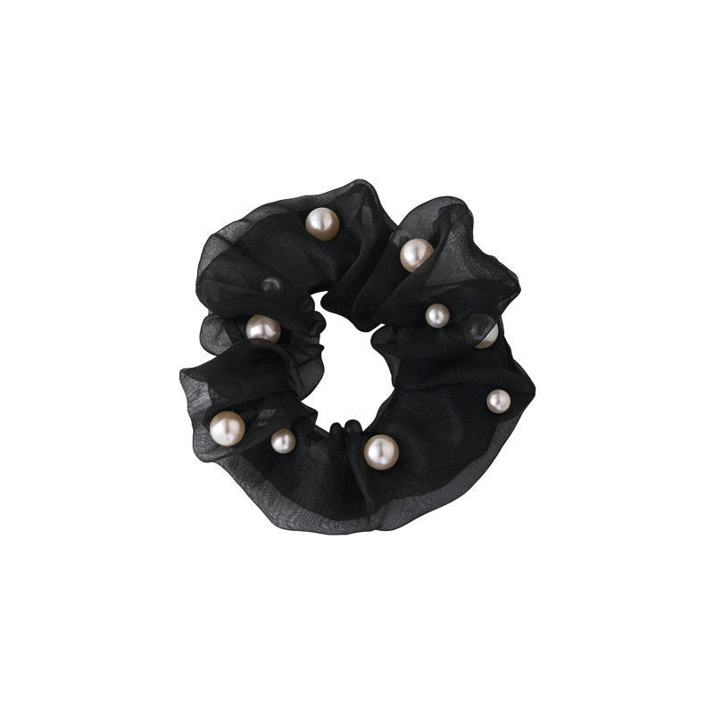 Organza Pearl Hair Ring Large Intestine Simple Elegance Retro Ins