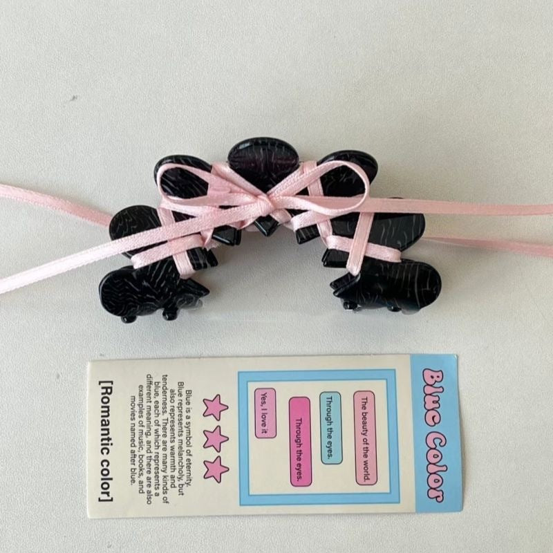 Ballet Ribbon Bow Manual Barrettes