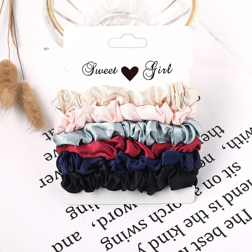 Simple Fabric Large Intestine Hair Ring Candy Color Hair Rope Large Intestine Ring Set