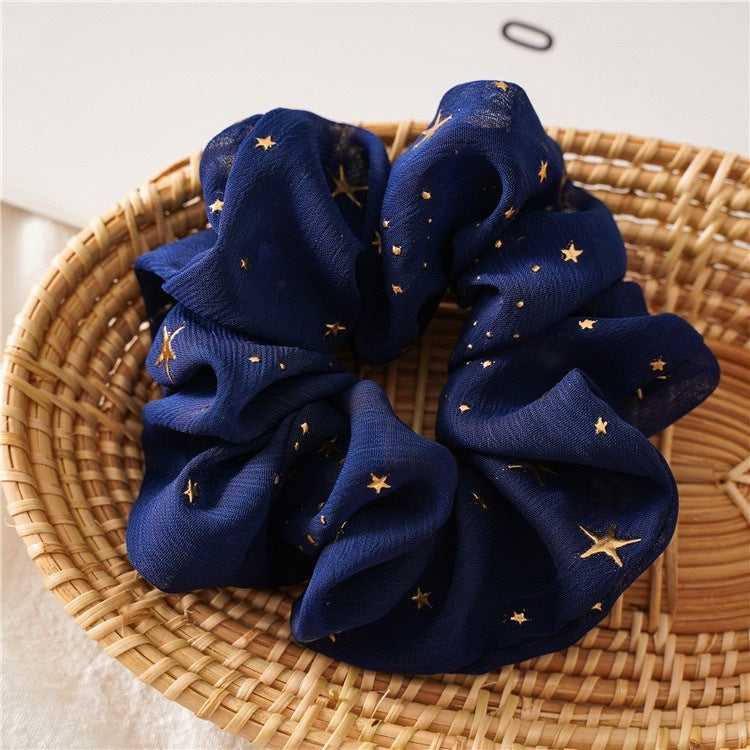 Large Intestine Mesh Five-pointed Star Embellished Hair Ring