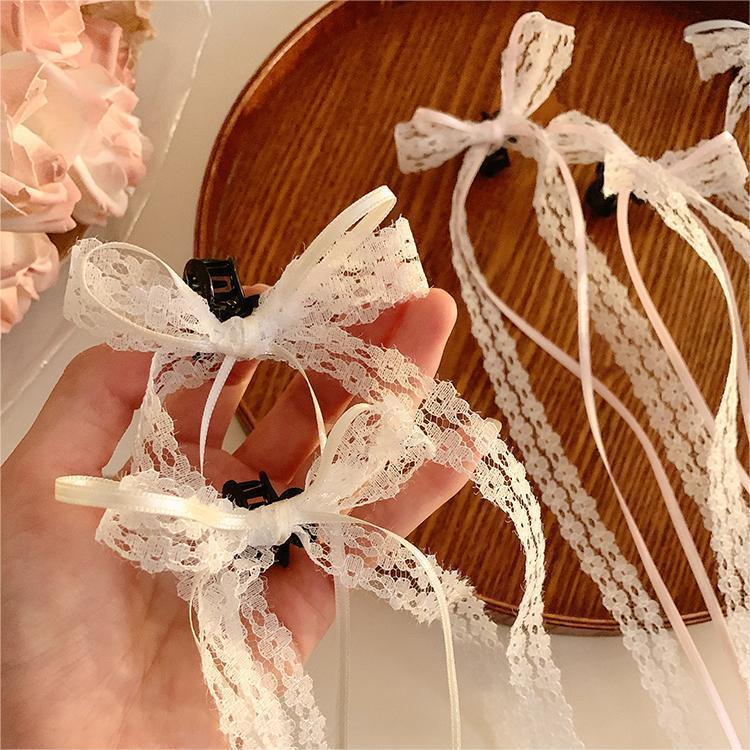 Lace Ribbon Hair Tie Bow Barrettes